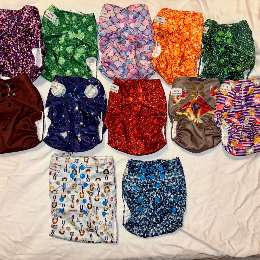 12 Little Alaskan cloth diaper pocket covers with snaps